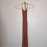 Meshki  Adrienne Halter Midi Dress Womens S Ribbed Knit Open Back Fall Casual Photo 3