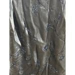 Cicci Metallic Silver Evening Gown Beaded with shawl Size Large Y2K Formal Prom Photo 6