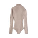 Abercrombie & Fitch size small Light brown mock / Turtleneck Sweater Bodysuit Photo 3