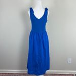 J.Crew ‎ Bow Strap Knot Mich Grotto Blue Midi Dress Size Medium Photo 7
