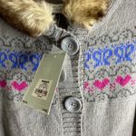 SO NWT  Wear it Declare junior cardigan with faux fur hoodie size large Photo 6