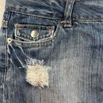 Rue 21 Vtg Y2K Jr 3 / 4 Low Rise Mini Skirt Denim Distressed Grunge Skater Punk Boho Photo 2