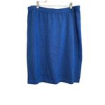St. John ST.‎ JOHN 3 Piece Blue White Knit Suit Gold Button Jacket Size 8 Skirt Size 14 Photo 13