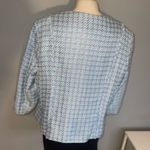 Sag Harbor Vintage  purple blue white blazer coat suit jacket 3/4 sleeve 16P Photo 2