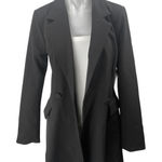 NEW Shoe Dazzle Black Double Breasted Long Sleeve Long Blazer Coat Jacket Size S Photo 0