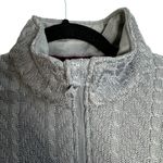 Boston Traders  Gray Cable Knit Fleece Full Zip Up Jacket Sz Medium Photo 5