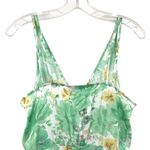 ZARA  Satin Green Floral Print Midi Dress Photo 6