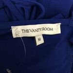 The Vanity Room  Faux Wrap Dress Deep V Low Back Blue Stretch Size M Photo 2