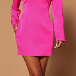 NOVA LUXE Hot Pink Long Sleeve Zipper Neck Mini Dress XL Photo 0