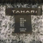 Tahari  Eyelash Fringe‎ Houndstooth Button Front Cardigan Sweater Size Medium Photo 4