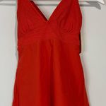 Kona Sol Women’s Ribbed Crisscross Tankini Swimsuit Top Red NWT Photo 0