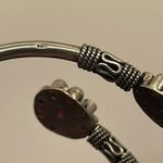 NATIVE AMERICAN 925 STERLING SILVER Navajo Stamped BRACELET Pink/Ruby Purple Photo 9