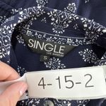 Single Los Angeles Dress Womens Small Navy Blue White Button Front Short Sleeve Photo 2