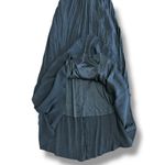 Entro Black Tassel Halter Ruched Maxi Dress L Crinkle Gauze, Lined, Style D16680 Photo 6