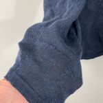 Lafayette 148 New York Navy Blue Linen Blend Hooded Wrap Sweater Size Large Photo 4