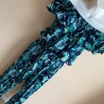 Tommy Bahama Breezy Palm Jumpsuit Navy S Cropped Off Shoulder NWT Photo 3