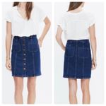 Madewell  Womens Academia Preppy Button Front Denim Jean Pencil Skirt Size 26‎ Photo 6