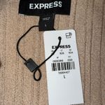 EXPRESS Tan With Rose Gold Metallic Ribbed Cap Sleeve Crop Top NWT Size Large Photo 6