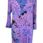 Tori Richard Hawaii Lana Stretch Jersey Shift Dress Ruffle Sleeve Small Pink Photo 0