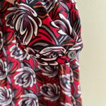 Loft  Ann Taylor Red Purple Floral Pattern Shift Dress Womens Size XS Long Sleeve Photo 3