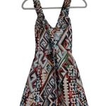 AUTUMN ADEIGBO Keava Sleeveless Tribal Jaquard Criss Cross Back Mini Dress 0 Brown Photo 3