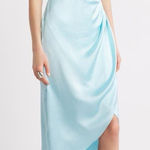 Open Edit Elegant Light Blue Satin Dress Photo 0