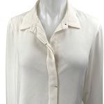 ZARA Women's Cream White Long Sleeve Collar Button Down Shirt Blouse Top Size M Photo 2
