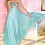 Alyce Paris Rhinestone Sky Blue Formal Prom Strapless Gown 4 Photo 0
