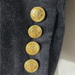 Vintage Blazer Talbots Size 10 Gray Wool Gold Buttons Equestrian Academia Long Photo 2