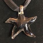 Glass Blown Handcrafted Starfish Pendant on Ribbon Photo 3