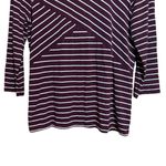 Talbots Top Womens Large Multicolor Stripe Stretch Boat Neck Blouse Photo 3