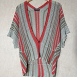 Wooden Ships Women’s Striped Cardigan Sweater Knit V-Neck Boho Beachy M/L Photo 0