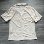 Avec Les Filles NEW  Casual Short Sleeve Button Up Cream Subtle Palm Top Size S Photo 6