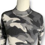 27 Miles Cashmere Gray Camo Cropped Sweater XS Metallic Soft Knit Pullover Photo 3