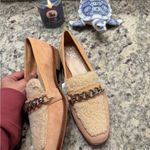 Vince Camuto  Tan Sherpa Silver Chain Buckle Loafer Shoes Photo 7