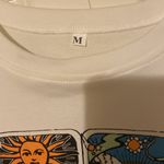 White Graphic Tarot Card Crop Top Size M Photo 2