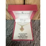 NIB Charlotte & Lexi 14KT Gold Plated 925 Sterling K Initial MOP Necklace Photo 3