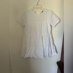 Boohoo Petite white eyelet short sleeve mini dress size 2 100% cotton Photo 3