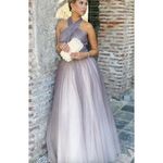 Mac Duggal Multicolor Glitter Ombre Halter Neck Ballgown in Charcoal Ombre US 14 Photo 1