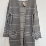 Active USA Gray Women's Cardigan Pockets Open Front Super Soft - Size M Photo 0