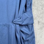 Lands' End  Top M Blue Side Tie Knot Short Sleeve T-Shirt Casual Elevated Chic Photo 4