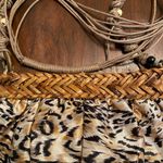 Vintage Sun N Sand Silky Animal Print Beaded Coastal Western Woven Cross… Photo 3