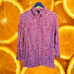 Bit & Bridle  1/4 Button White and Pink‎ Paisley Blouse Size Medium Photo 1