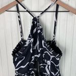 RUNAWAY THE LABEL Maxi Dress Size Large US 8 Black White Floral Key Hole Cutout Photo 8