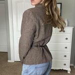 Brown tweed blazer with button Photo 5