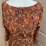 To The Max  brown abstract print belted scoop neck midi dress with pockets. Sz L Photo 5