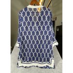 Debbie Katz Tunic Shirt Dress XL Cover Up White Navy SANDY PIPER Resort Boating Blue Photo 6