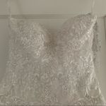David's Bridal BEADED LACE AND TULLE BALL GOWN WEDDING DRESS 0P Photo 13
