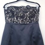 Ann Taylor  Black Lace Satin Gown Strapless Long Dress Photo 4