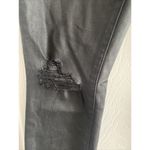 7 For All Mankind Women's 26 Black Shiny Skinny Jeans Denim Grunge Moto Photo 2